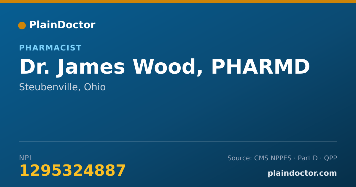Shareable card for James Wood, PHARMD - Pharmacist, Steubenville, OH