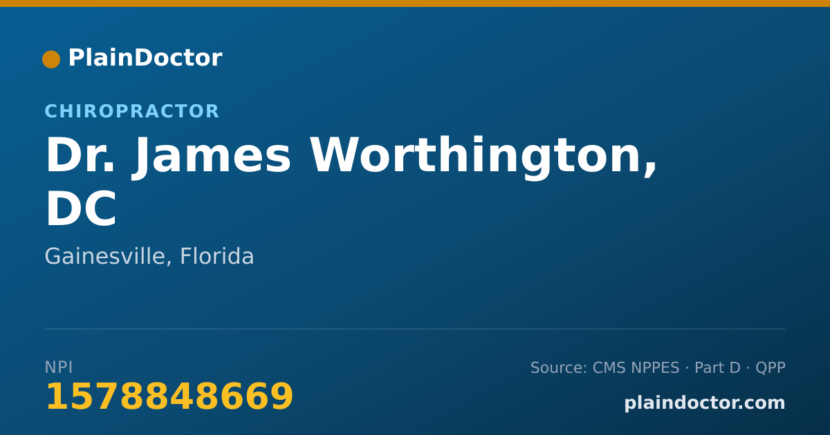 Shareable card for James Worthington, DC - Chiropractor, Gainesville, FL