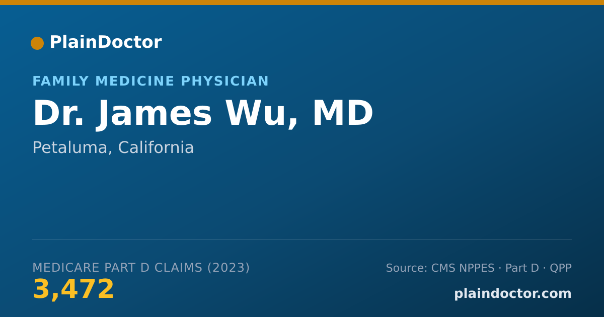 Shareable card for James Wu, MD - Family Medicine Physician, Petaluma, CA