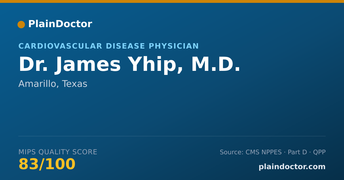Shareable card for James Yhip, M.D. - Cardiovascular Disease Physician, Amarillo, TX
