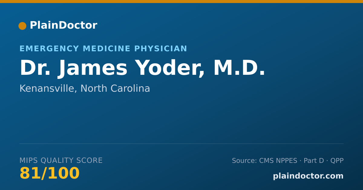 Shareable card for James Yoder, M.D. - Emergency Medicine Physician, Kenansville, NC