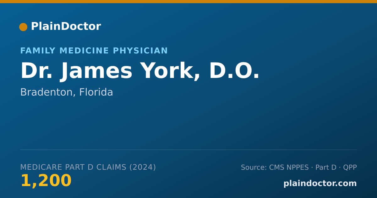 Shareable card for James York, D.O. - Family Medicine Physician, Bradenton, FL