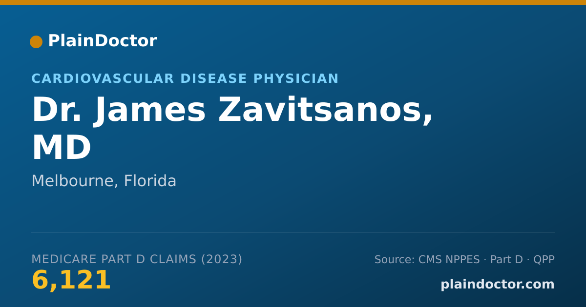 Shareable card for James Zavitsanos, MD - Cardiovascular Disease Physician, Melbourne, FL