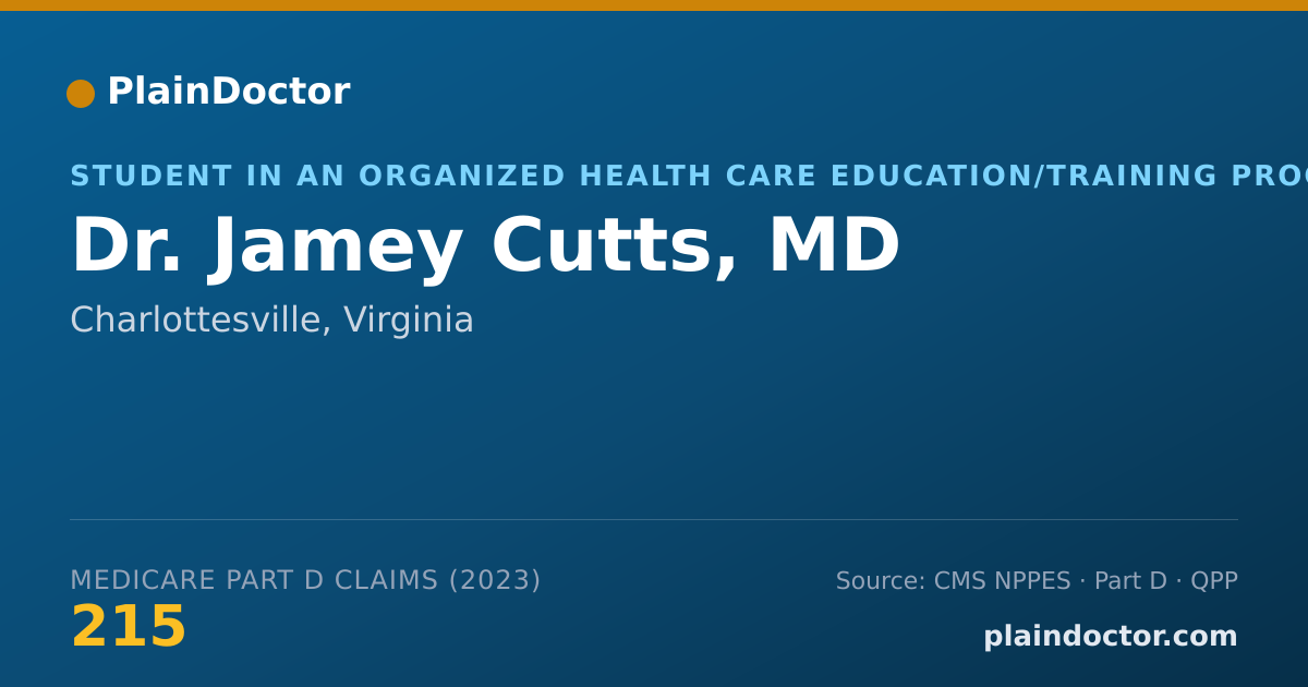 Shareable card for Jamey Cutts, MD - Student in an Organized Health Care Education/Training Program, Charlottesville, VA