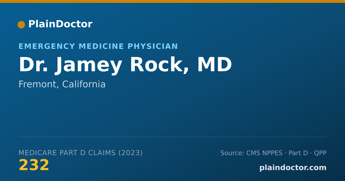 Shareable card for Jamey Rock, MD - Emergency Medicine Physician, Fremont, CA