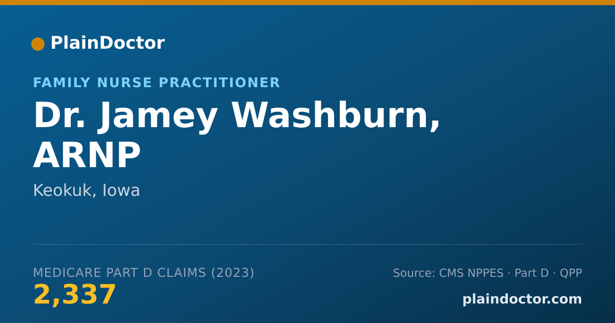 Shareable card for Jamey Washburn, ARNP - Family Nurse Practitioner, Keokuk, IA