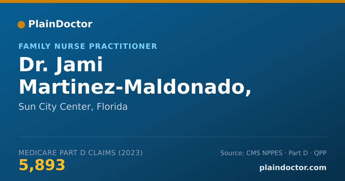 Shareable card for Jami Martinez-Maldonado, ARNP - Family Nurse Practitioner, Sun City Center, FL