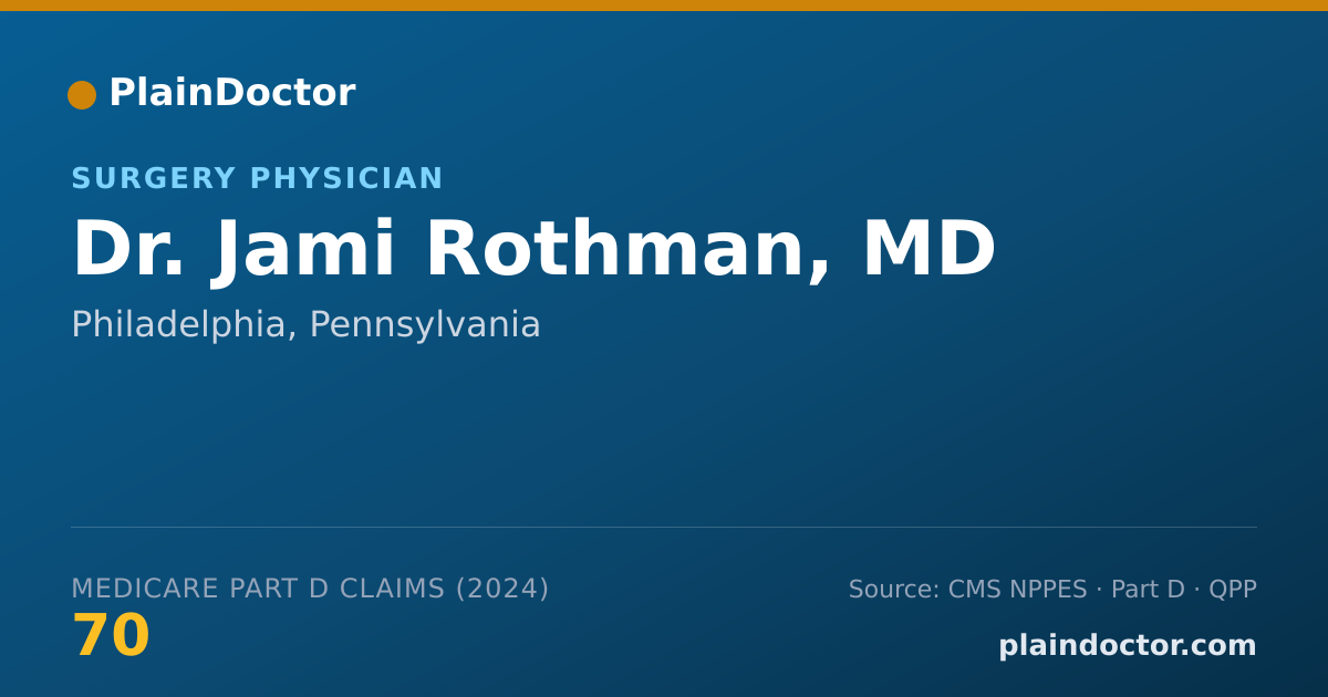 Shareable card for Jami Rothman, MD - Surgery Physician, Philadelphia, PA