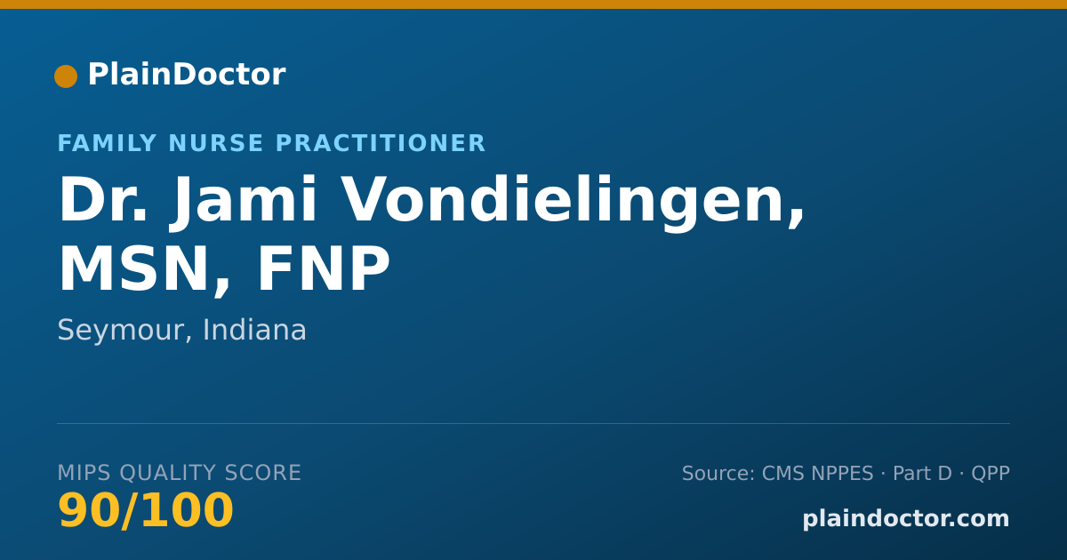 Shareable card for Jami Vondielingen, MSN, FNP - Family Nurse Practitioner, Seymour, IN