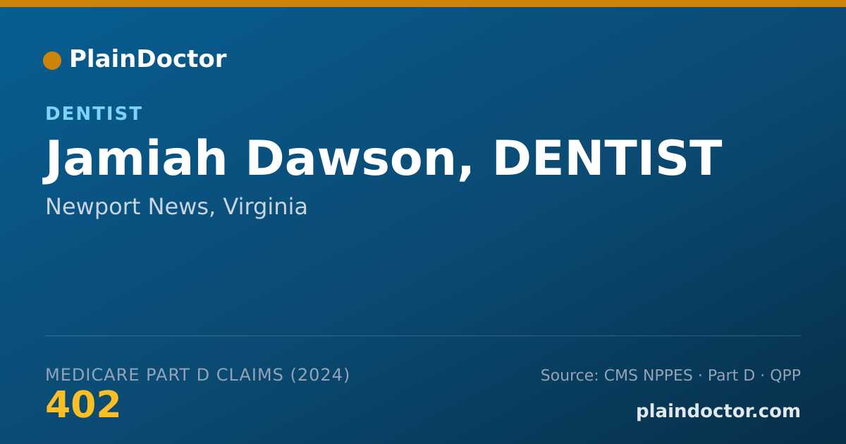 Shareable card for Jamiah Dawson, DENTIST - Dentist, Newport News, VA