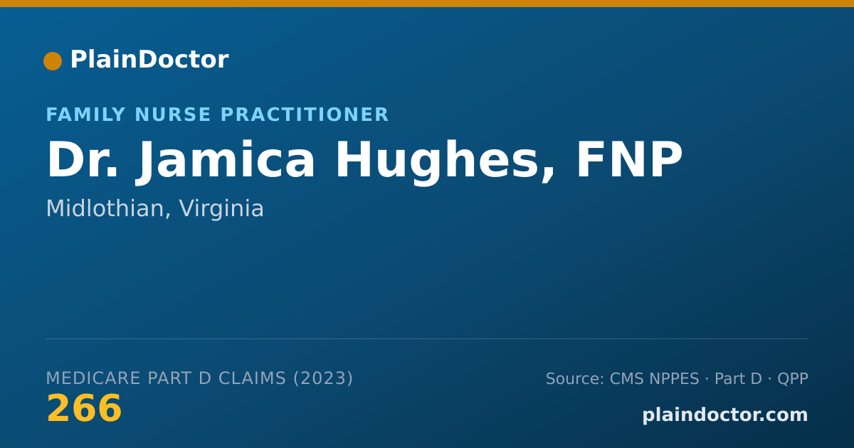 Shareable card for Jamica Hughes, FNP - Family Nurse Practitioner, Midlothian, VA