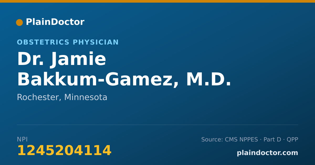 Shareable card for Jamie Bakkum-Gamez, M.D. - Obstetrics Physician, Rochester, MN
