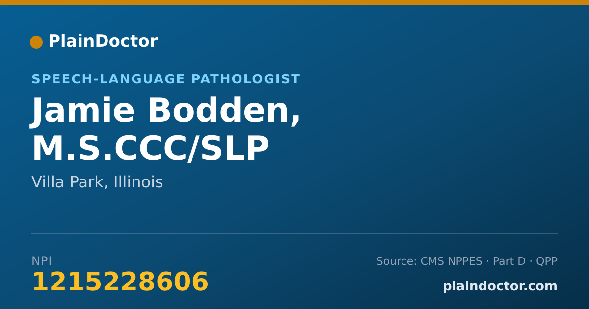Shareable card for Jamie Bodden, M.S.CCC/SLP - Speech-Language Pathologist, Villa Park, IL