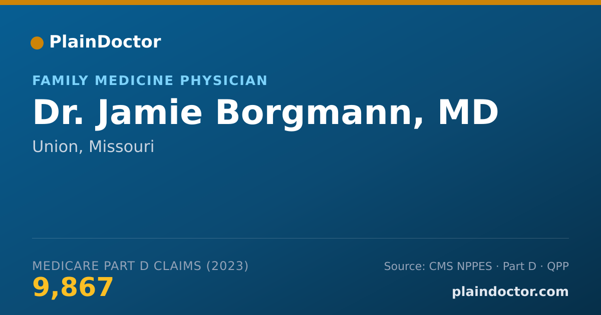 Shareable card for Jamie Borgmann, MD - Family Medicine Physician, Union, MO
