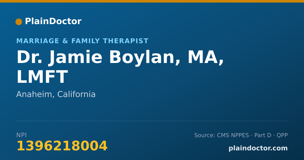 Shareable card for Jamie Boylan, MA, LMFT - Marriage & Family Therapist, Anaheim, CA
