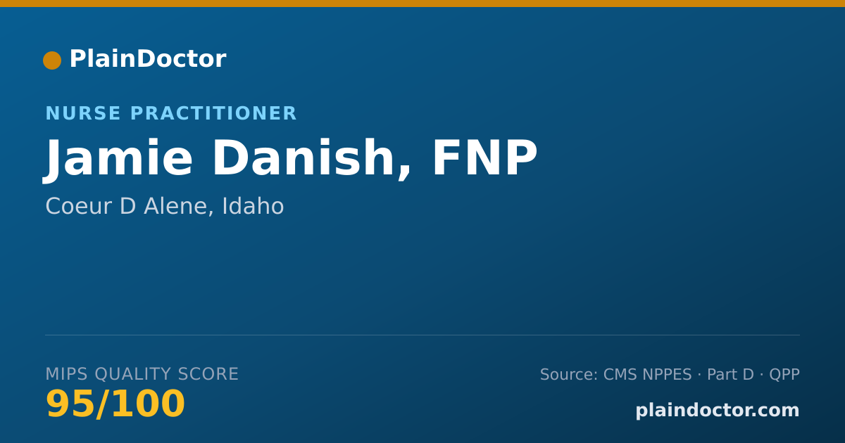 Shareable card for Jamie Danish, FNP - Nurse Practitioner, Coeur D Alene, ID