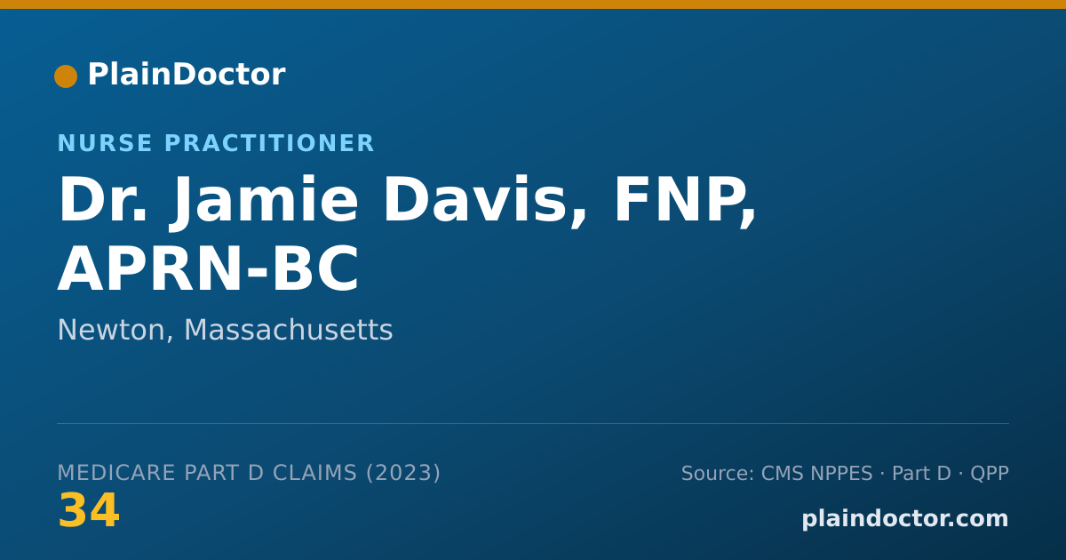 Shareable card for Jamie Davis, FNP, APRN-BC - Nurse Practitioner, Newton, MA