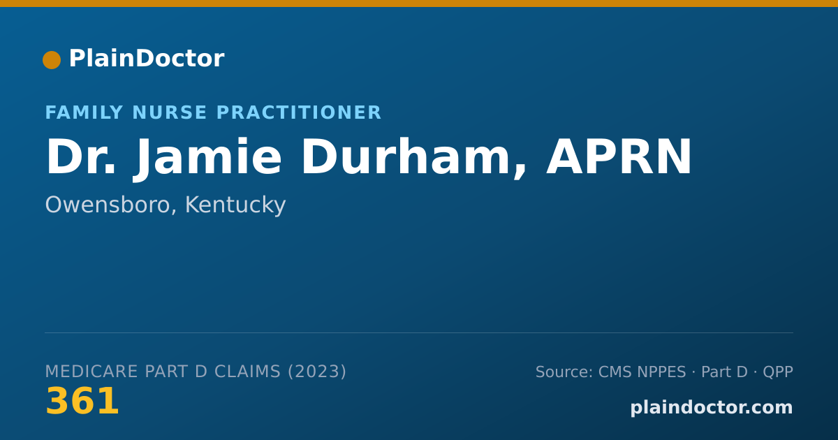 Shareable card for Jamie Durham, APRN - Family Nurse Practitioner, Owensboro, KY