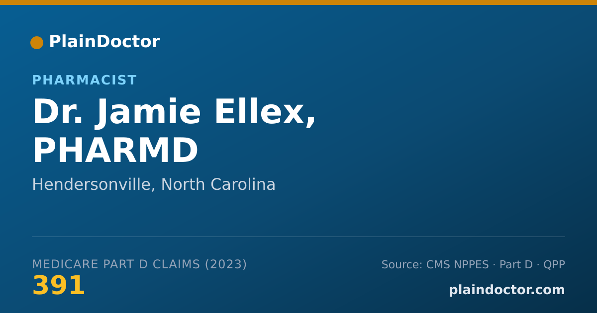 Shareable card for Jamie Ellex, PHARMD - Pharmacist, Hendersonville, NC