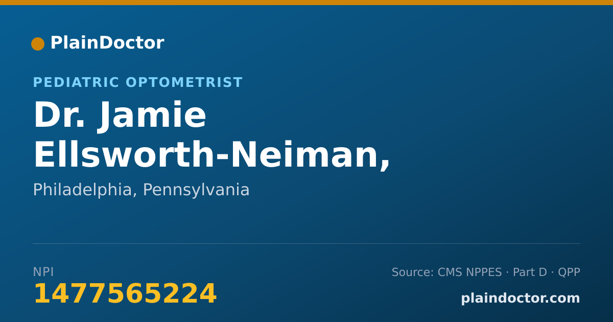 Shareable card for Jamie Ellsworth-Neiman, OPTOMETRIST - Pediatric Optometrist, Philadelphia, PA