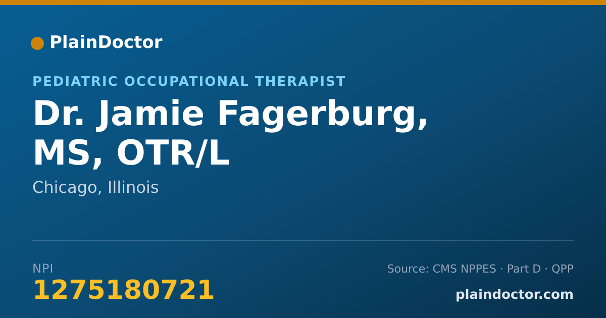 Shareable card for Jamie Fagerburg, MS, OTR/L - Pediatric Occupational Therapist, Chicago, IL