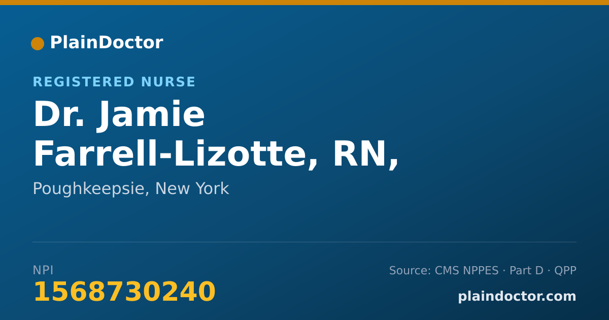 Shareable card for Jamie Farrell-Lizotte, RN, MS. - Registered Nurse, Poughkeepsie, NY