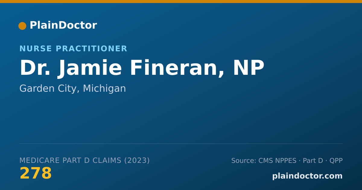Shareable card for Jamie Fineran, NP - Nurse Practitioner, Garden City, MI