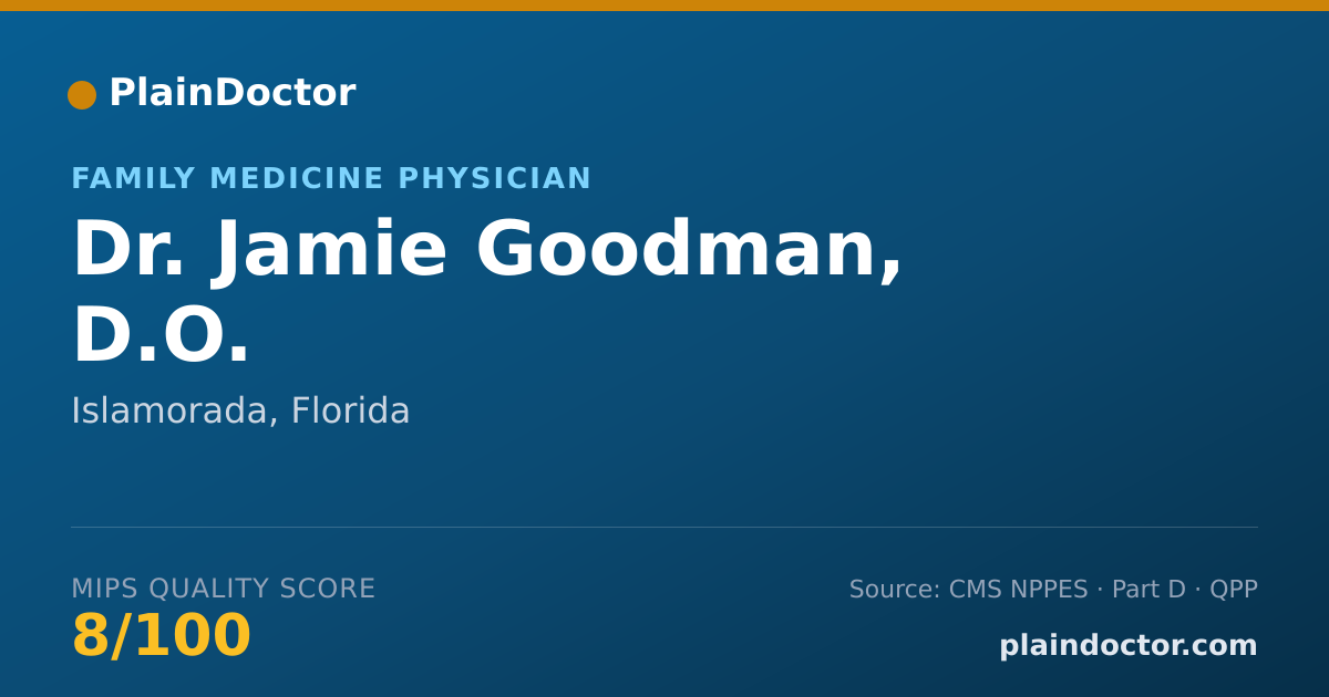 Shareable card for Jamie Goodman, D.O. - Family Medicine Physician, Islamorada, FL
