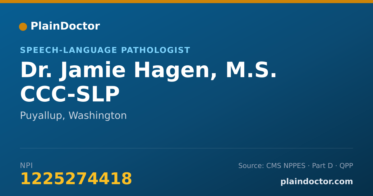 Shareable card for Jamie Hagen, M.S. CCC-SLP - Speech-Language Pathologist, Puyallup, WA