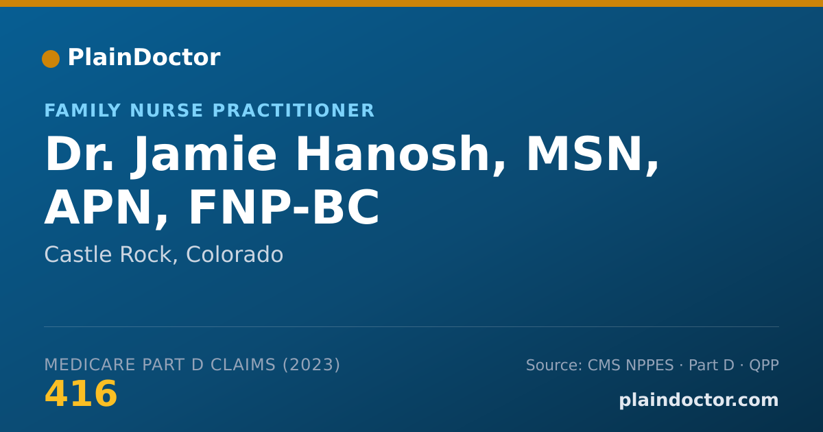 Shareable card for Jamie Hanosh, MSN, APN, FNP-BC - Family Nurse Practitioner, Castle Rock, CO