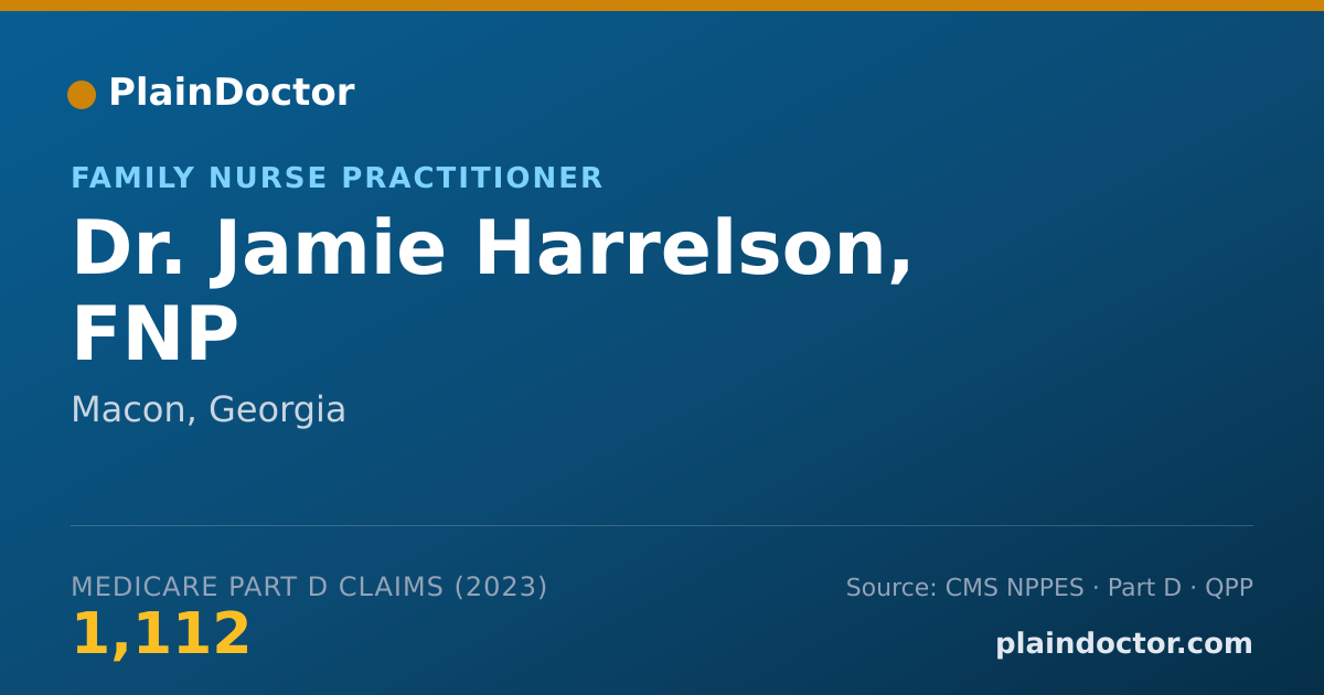 Shareable card for Jamie Harrelson, FNP - Family Nurse Practitioner, Macon, GA