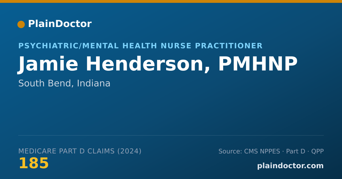 Shareable card for Jamie Henderson, PMHNP - Psychiatric/Mental Health Nurse Practitioner, South Bend, IN