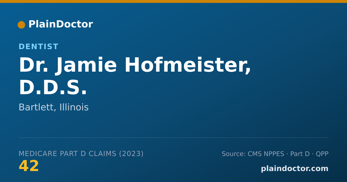 Shareable card for Jamie Hofmeister, D.D.S. - Dentist, Bartlett, IL