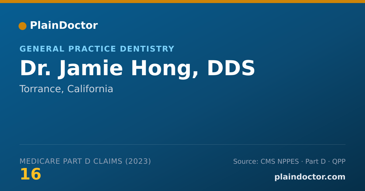 Shareable card for Jamie Hong, DDS - General Practice Dentistry, Torrance, CA