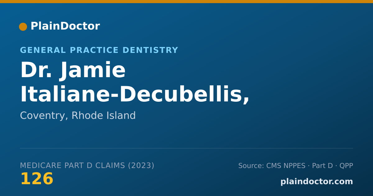 Shareable card for Jamie Italiane-Decubellis, DDS - General Practice Dentistry, Coventry, RI