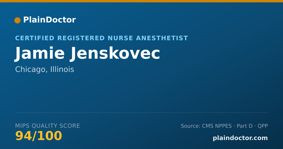 Shareable card for Jamie Jenskovec - Certified Registered Nurse Anesthetist, Chicago, IL