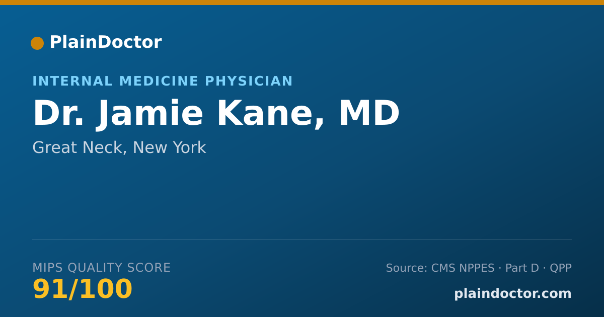 Shareable card for Jamie Kane, MD - Internal Medicine Physician, Great Neck, NY