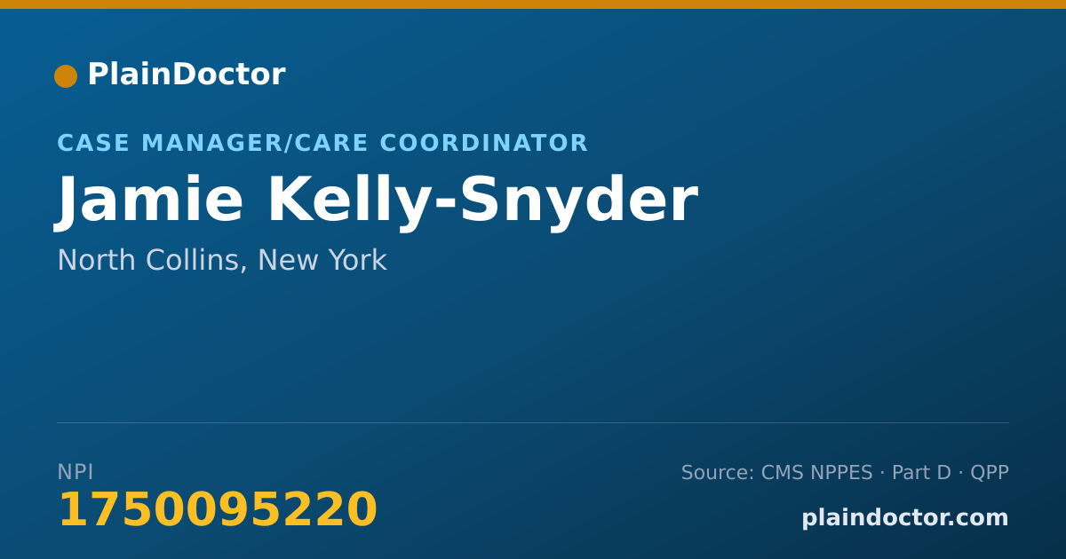 Shareable card for Jamie Kelly-Snyder - Case Manager/Care Coordinator, North Collins, NY