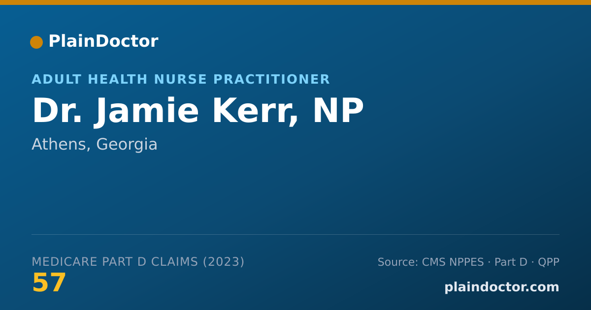 Shareable card for Jamie Kerr, NP - Adult Health Nurse Practitioner, Athens, GA