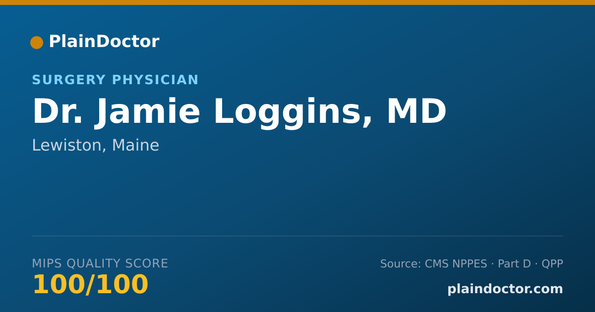 Shareable card for Jamie Loggins, MD - Surgery Physician, Lewiston, ME
