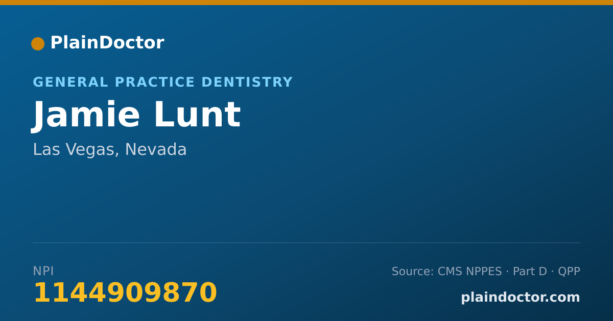 Shareable card for Jamie Lunt - General Practice Dentistry, Las Vegas, NV