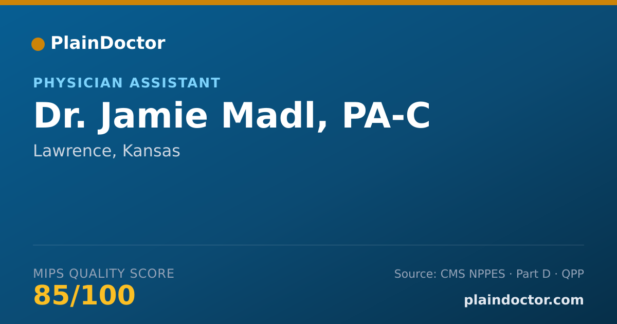 Shareable card for Jamie Madl, PA-C - Physician Assistant, Lawrence, KS