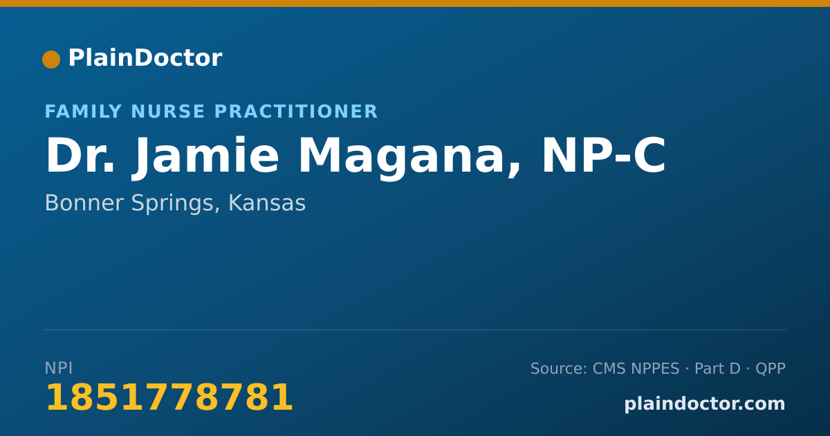 Shareable card for Jamie Magana, NP-C - Family Nurse Practitioner, Bonner Springs, KS