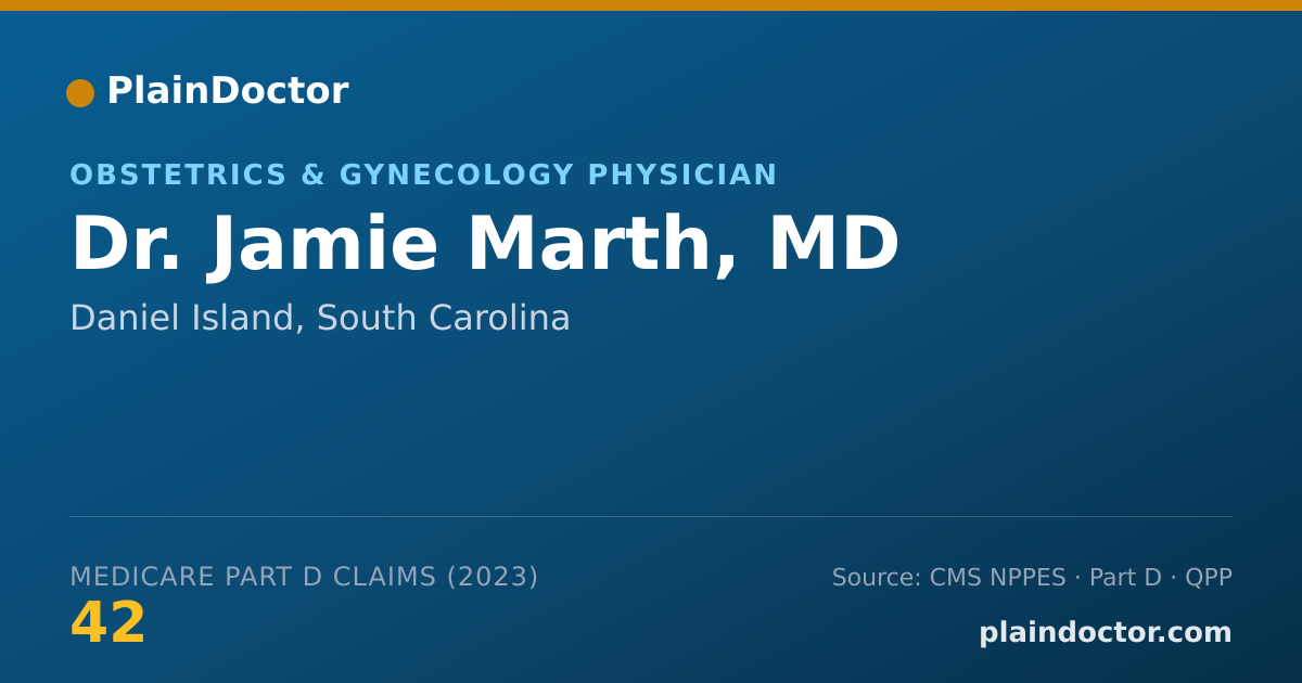 Shareable card for Jamie Marth, MD - Obstetrics & Gynecology Physician, Daniel Island, SC