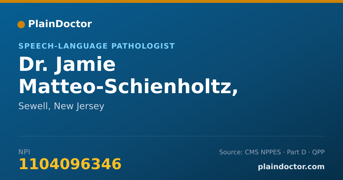 Shareable card for Jamie Matteo-Schienholtz, MS, CCC-SLP - Speech-Language Pathologist, Sewell, NJ