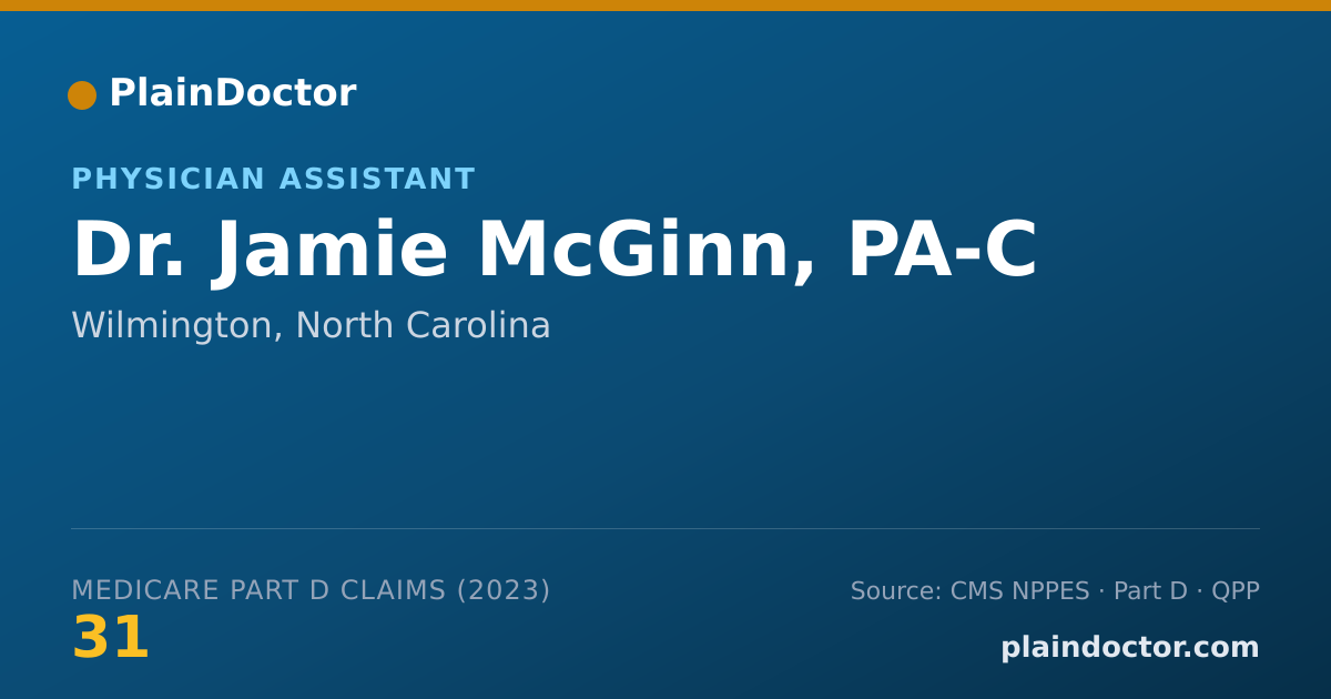 Shareable card for Jamie McGinn, PA-C - Physician Assistant, Wilmington, NC