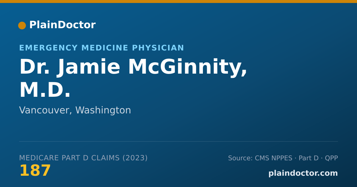 Shareable card for Jamie McGinnity, M.D. - Emergency Medicine Physician, Vancouver, WA