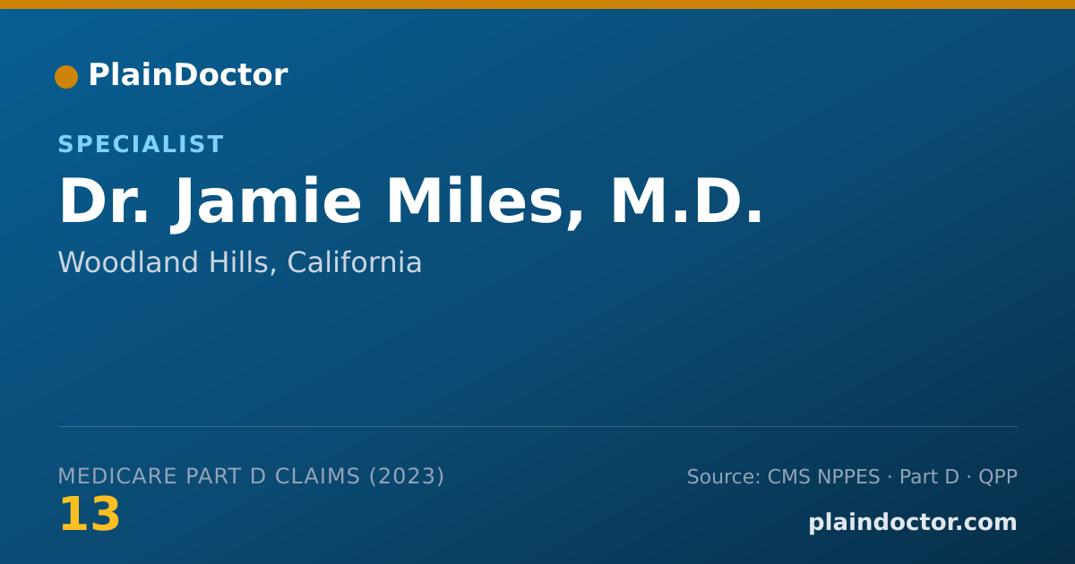 Shareable card for Jamie Miles, M.D. - Specialist, Woodland Hills, CA