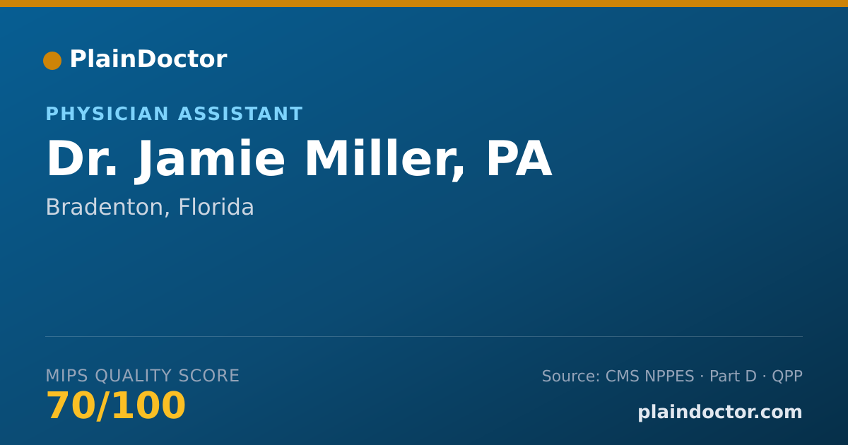 Shareable card for Jamie Miller, PA - Physician Assistant, Bradenton, FL