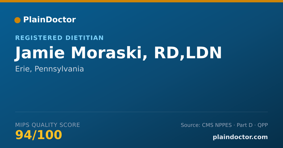 Shareable card for Jamie Moraski, RD,LDN - Registered Dietitian, Erie, PA